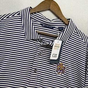 LSU Tigers Polo Shirt Men's 4XT Purple White College Vault Retro Throwback NEW
